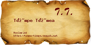 Tömpe Tímea névjegykártya
